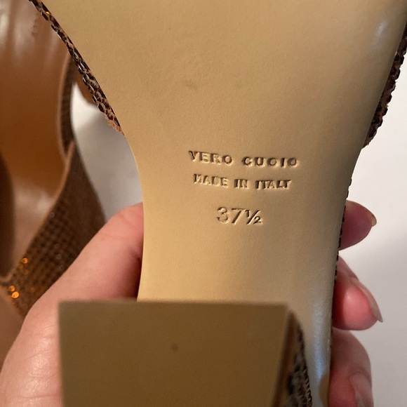 GIABORGHINI Gia/RHW Rosie14S Camel Brown Square Toe Heel Sandals EU 37.5/7.5 - Picture 5 of 8